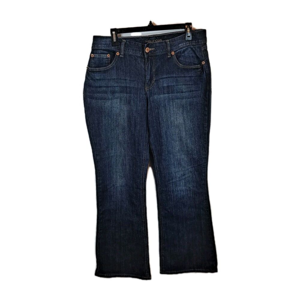 Maurices Curvy Fit Women's Jeans Size Juniors 11/12 Short Boot Cut Dark Wash